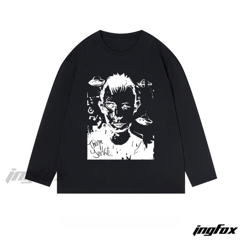 Thom Yorke - Themed Classic Cotton Long Sleeve Tee