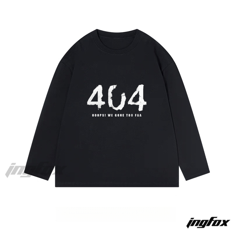 "404 OOOPS! WE GONE TOO FAA" Graphic - Classic Cotton Long Sleeve Tee