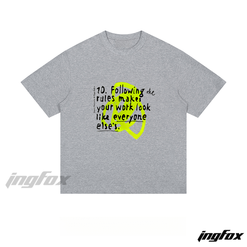 Rebellious Text & Symbol - Loose Fit Short Sleeve T-Shirt