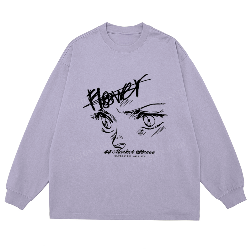 Anime Eyes "Flower" - Classic Unisex Fit Cotton Long Sleeve Tee