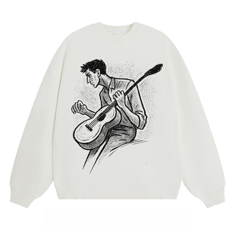 Guitar Player Sketch - Classic Unisex Fit Crewneck Sweatshirt