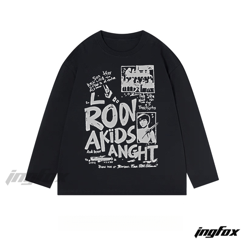 "RON AKIDS ANGHT" Graffiti - Style - Classic Cotton Long Sleeve Tee