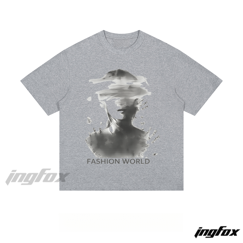 Abstract "FASHION WORLD" - Loose Fit Short Sleeve T - Shirt