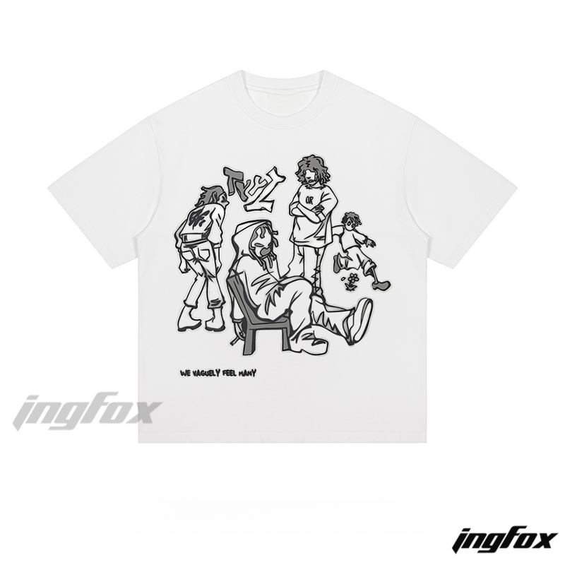 Street - style Character - Loose Fit Short Sleeve T - Shirt