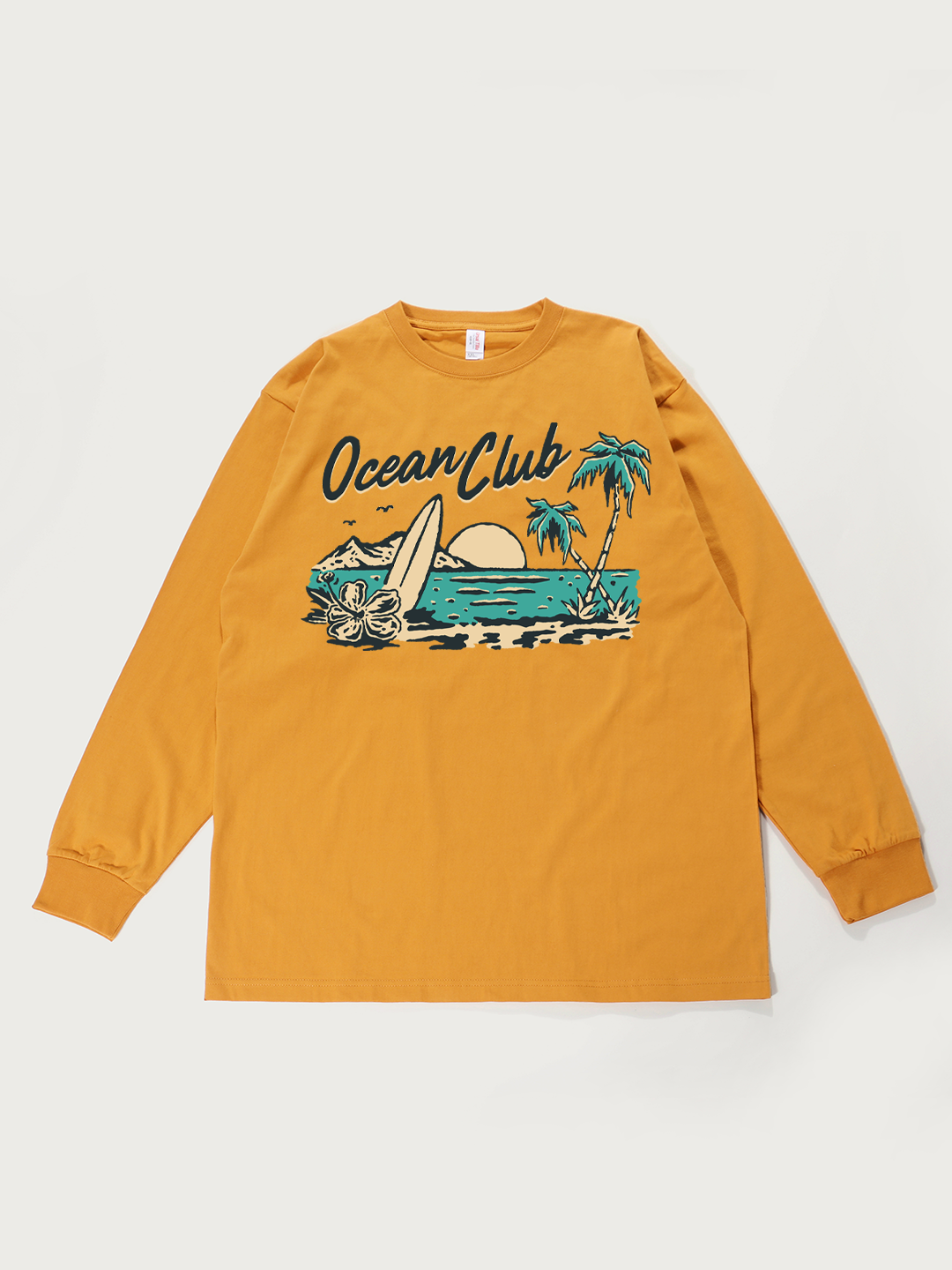 Ocean Club Beach - Unisex Retro Cotton Long Sleeve T-Shirt