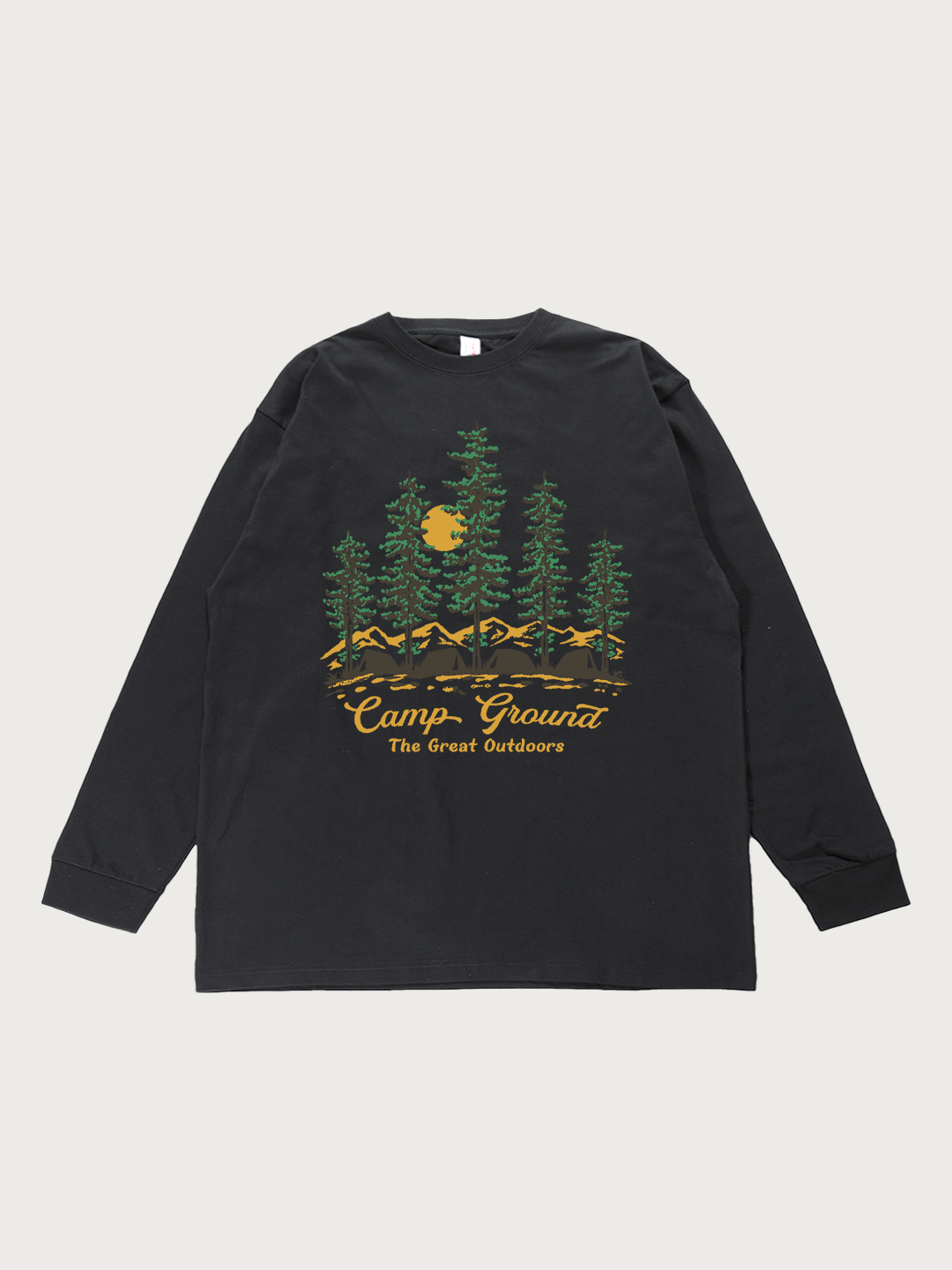 Camp Ground The Great Outdoors - Unisex Retro Cotton Long Sleeve T-Shirt