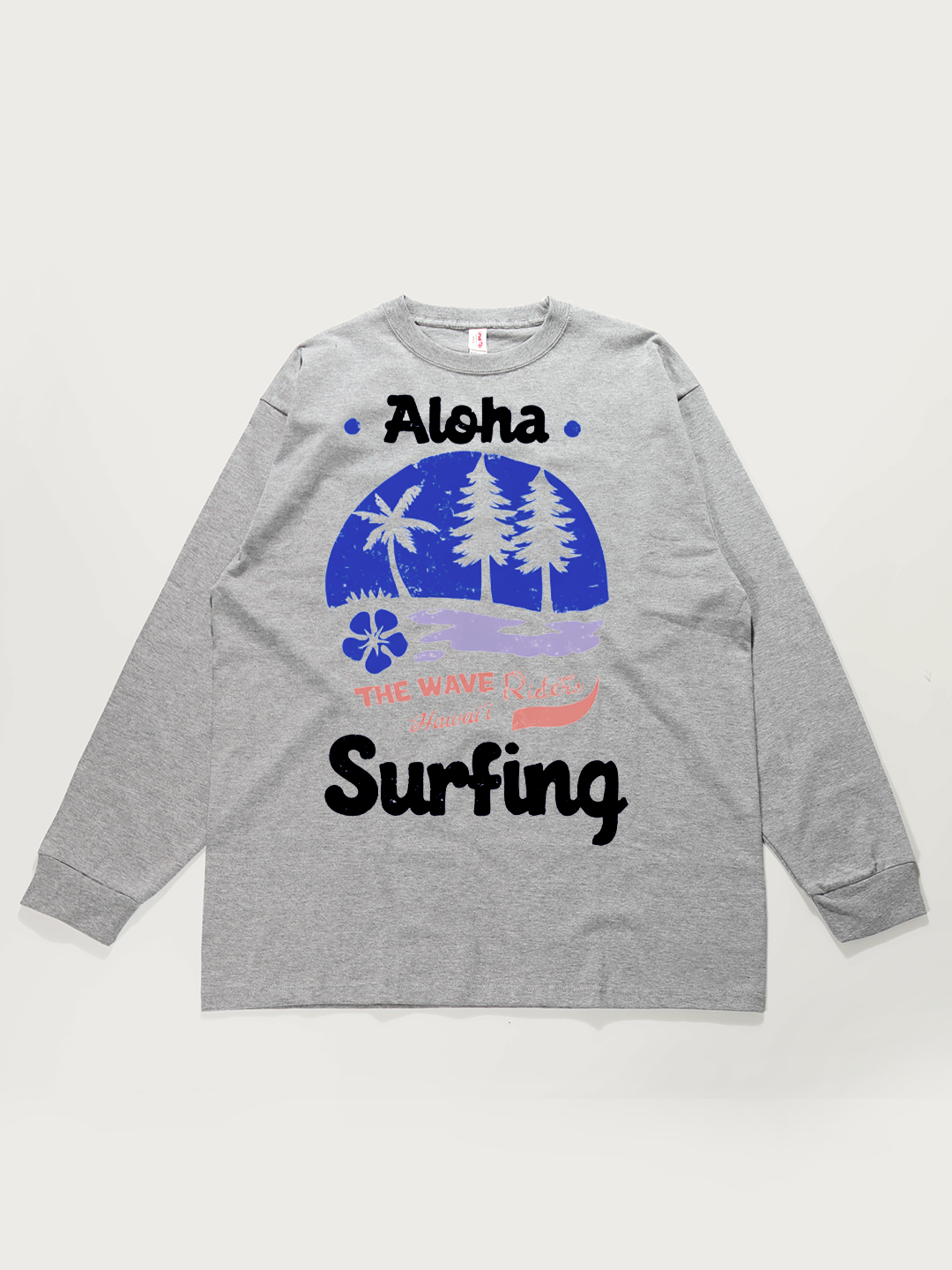 Aloha Hawaii Surfing - Unisex Retro Cotton Long Sleeve T-Shirt