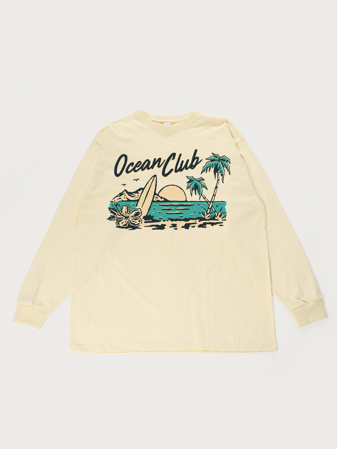 Ocean Club Beach - Unisex Retro Cotton Long Sleeve T-Shirt