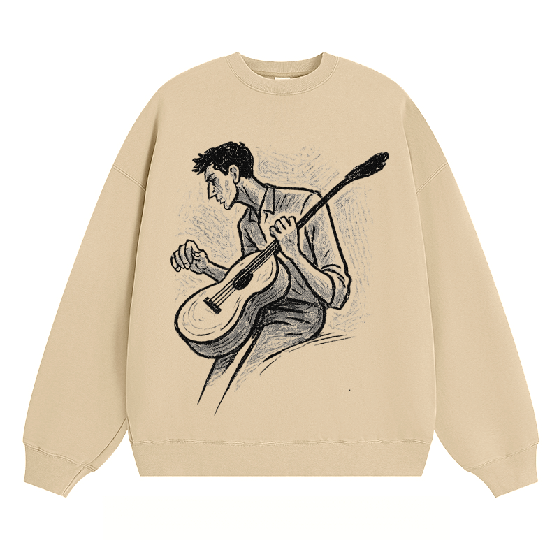 Guitar Player Sketch - Classic Unisex Fit Crewneck Sweatshirt