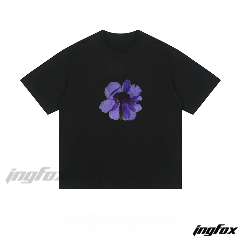 Realistic Purple Flower - Loose Fit Short Sleeve T-Shirt