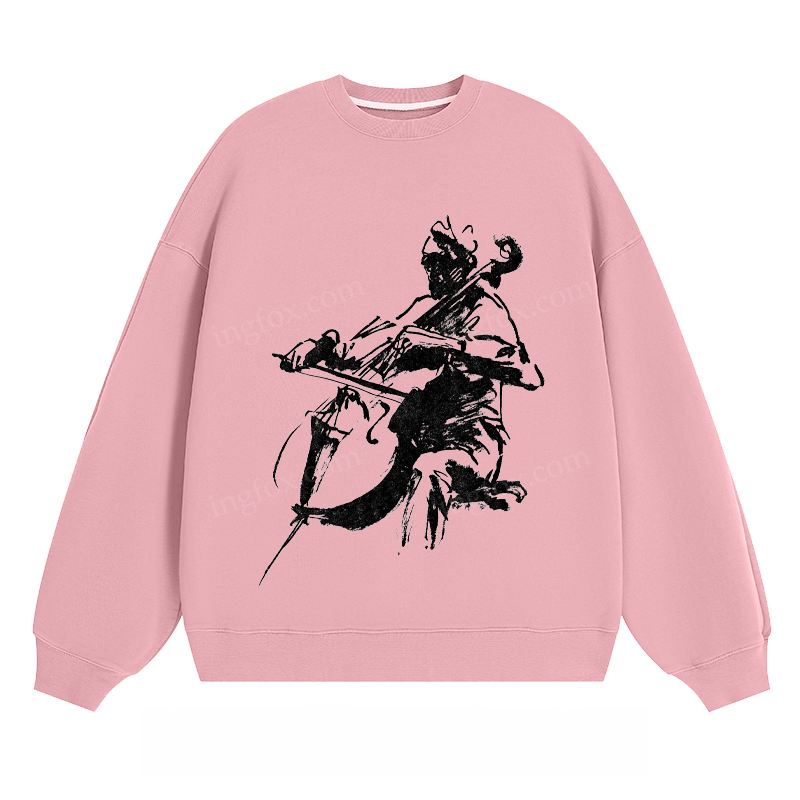 Cello Player Sketch - Classic Unisex Fit Crewneck Sweatshirt