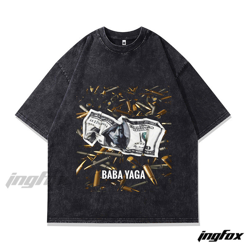 BABA YAGA Money Bullets - Vintage Washed Oversized T-Shirt