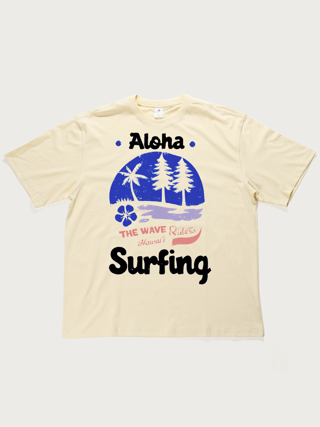 Aloha Hawaii Surfing - Unisex Retro Cotton Short Sleeve T-Shirt