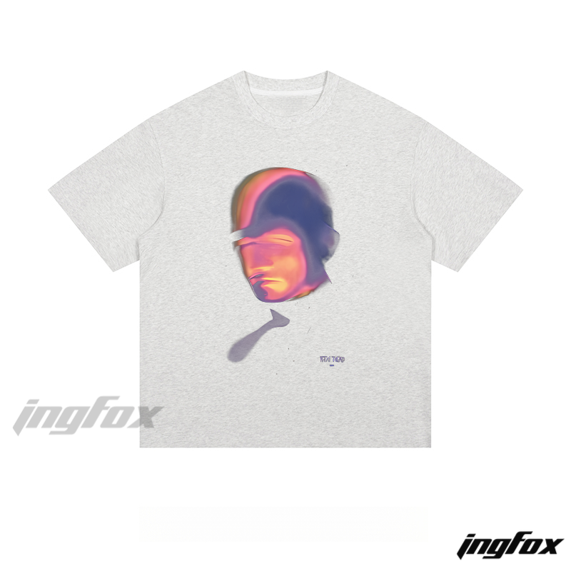 Abstract Portrait Tee - Loose Fit Short Sleeve T - Shirt