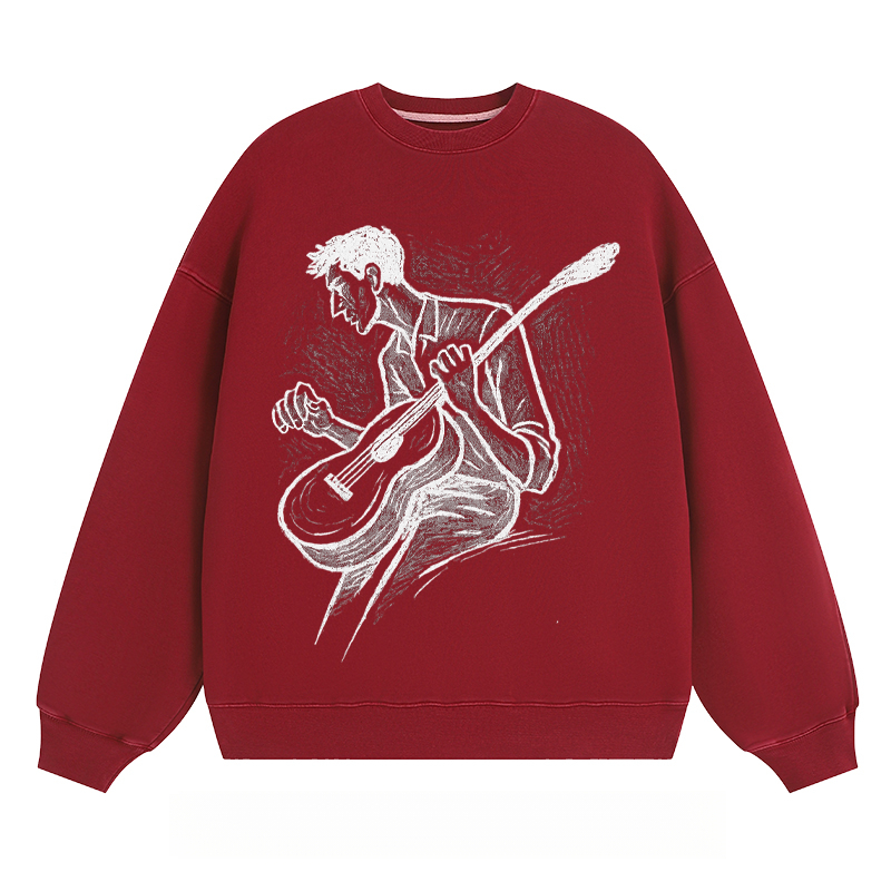 Guitar Player Sketch - Classic Unisex Fit Crewneck Sweatshirt