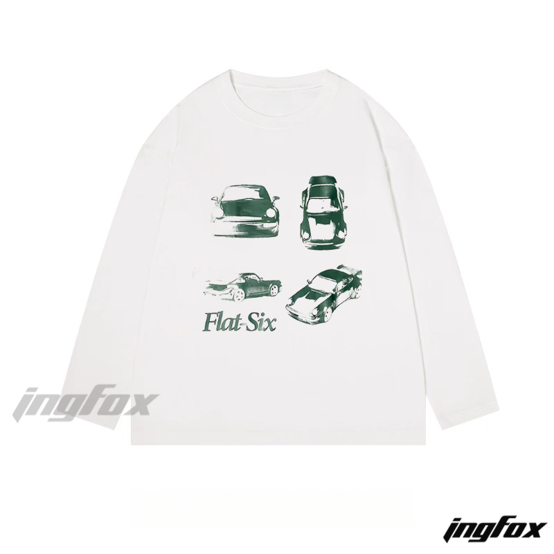 "Flat - Six" Car Graphic - Classic Cotton Long Sleeve Tee