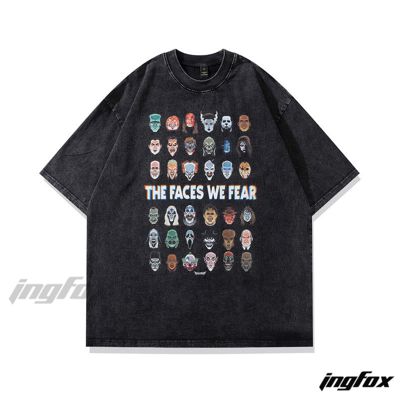 Fear Faces - Vintage Washed Oversized T-Shirt