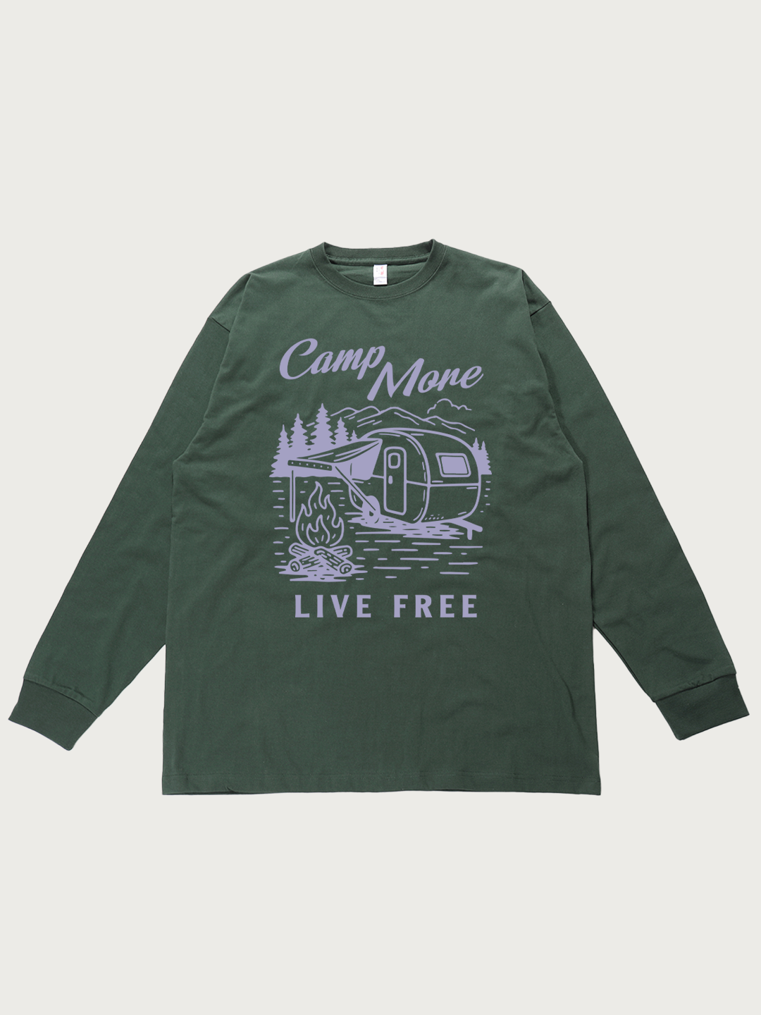 Camp More Live Free - Unisex Retro Cotton Long Sleeve T-Shirt