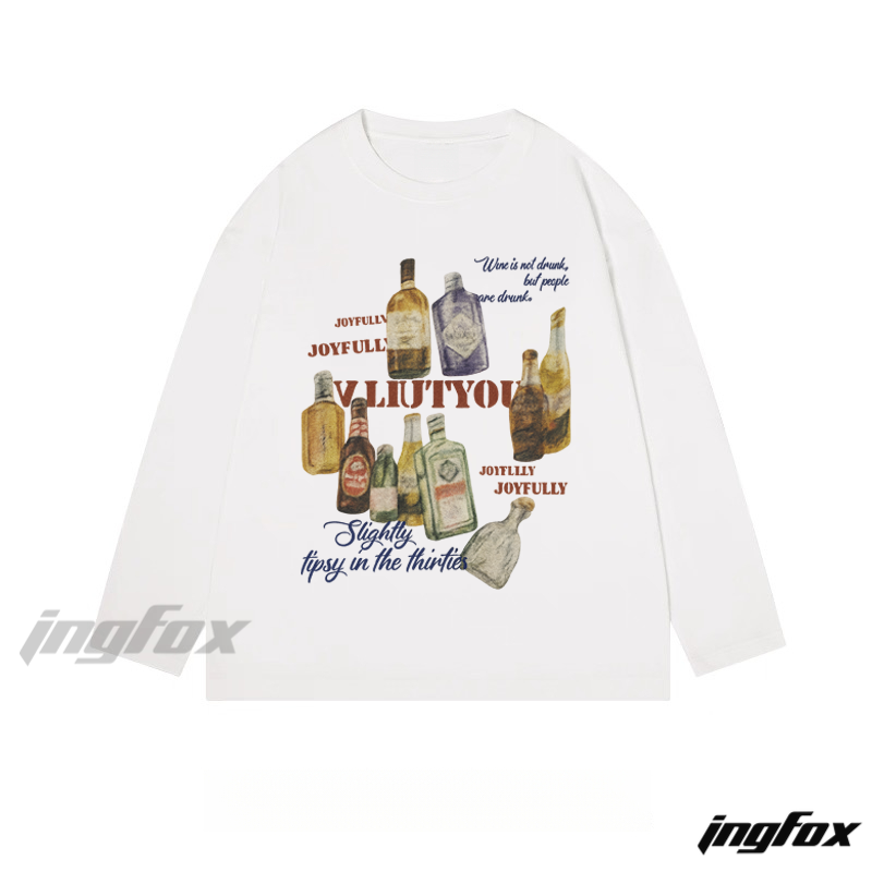 "VLIUTYOU" Bottle Graphic - Classic Cotton Long Sleeve Tee