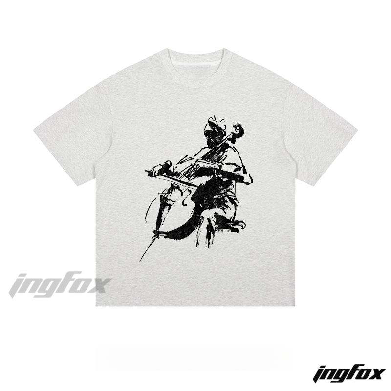 Cello Player Sketch - Loose Fit Short Sleeve T-Shirt