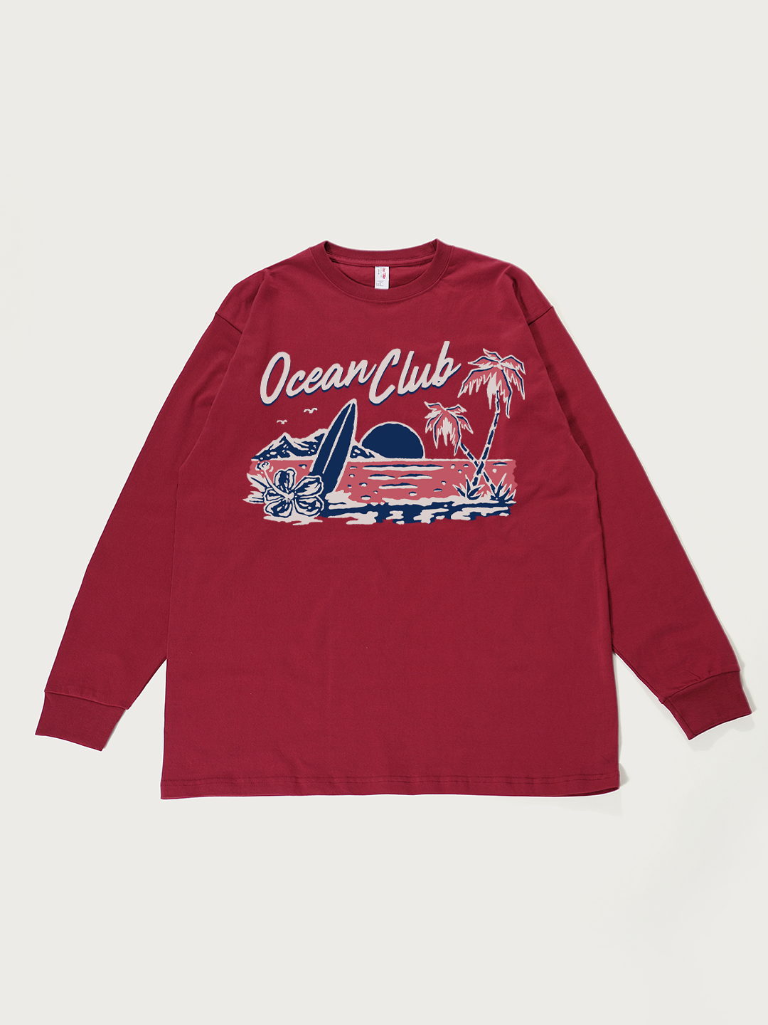 Ocean Club Beach - Unisex Retro Cotton Long Sleeve T-Shirt