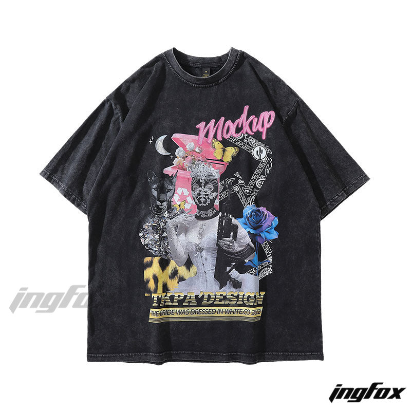 Art Collage - Vintage Washed Oversized T-Shirt