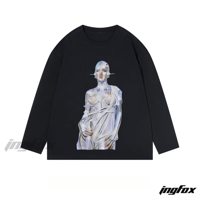 Cybernetic Figure - Classic Cotton Long Sleeve Tee