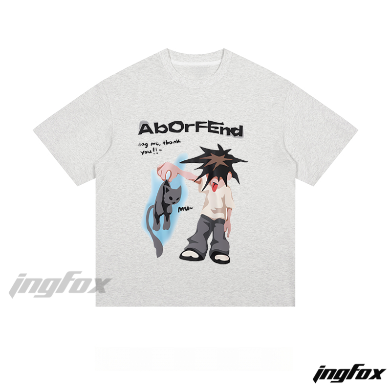 AbOrFEnd Character Tee - Loose Fit Short Sleeve T - Shirt