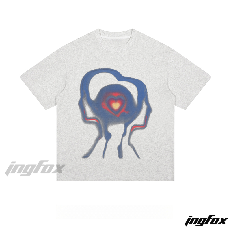 Abstract Heart & Figure - Loose Fit Short Sleeve T-Shirt