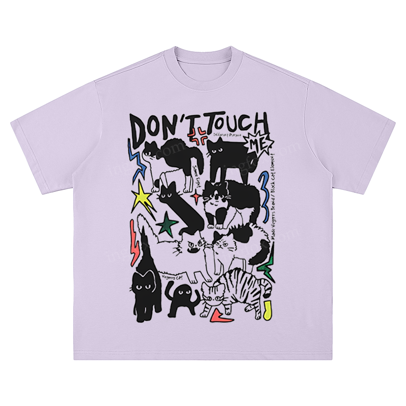 "Don't Touch Me" Cat Graphic - Unisex Fit Short Sleeve T - Shirt
