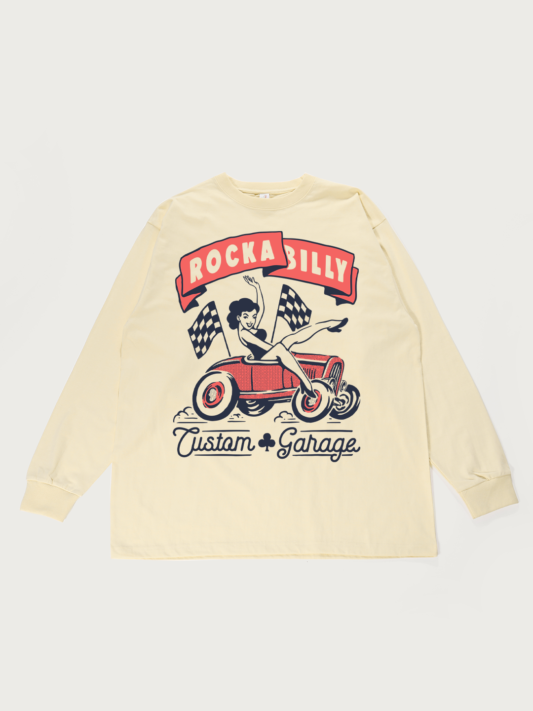 Rockabilly Custom Garage - Unisex Retro Cotton Long Sleeve T-Shirt