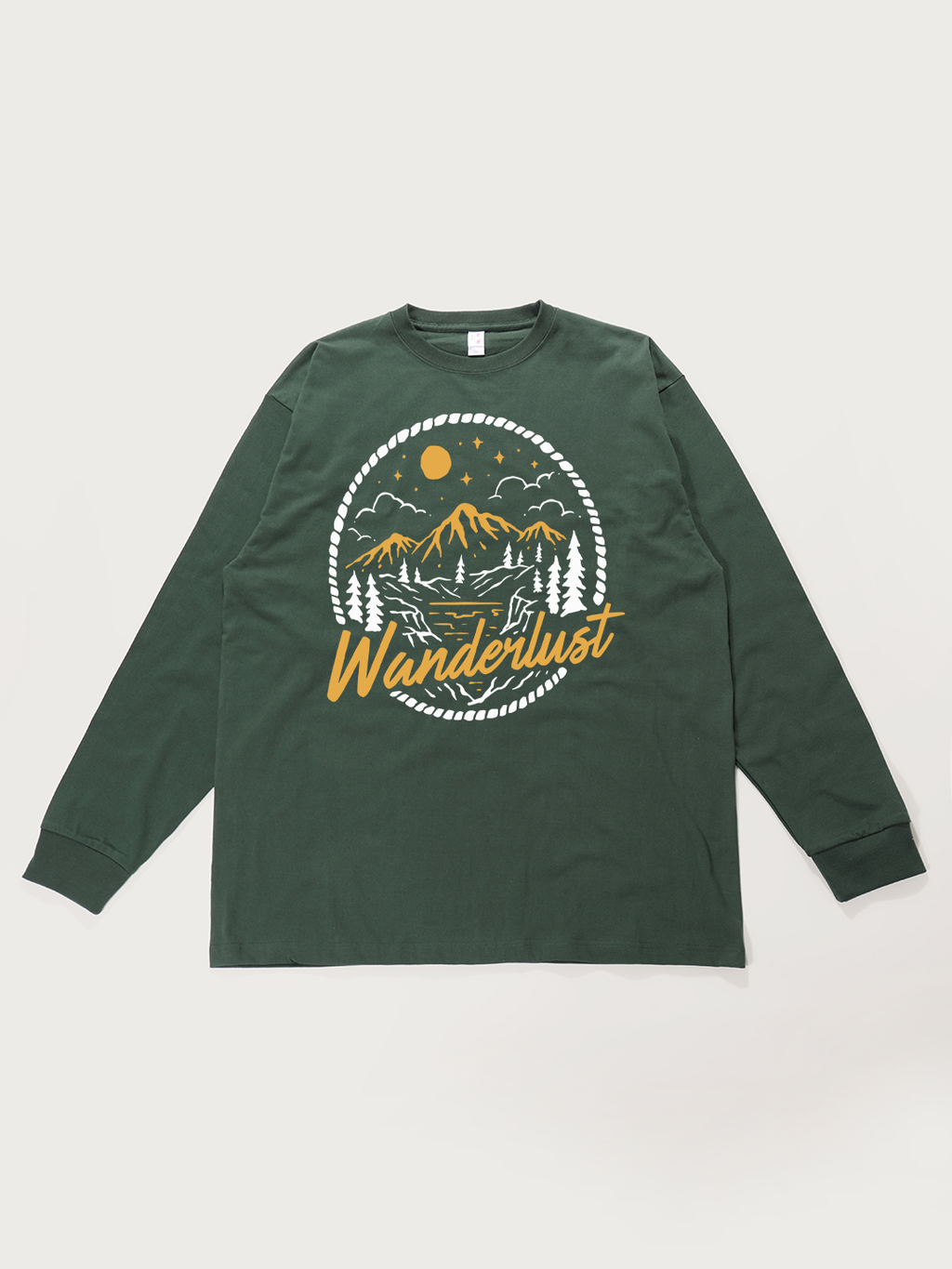 Wanderlust Mountain Night - Unisex Retro Cotton Long Sleeve T-Shirt