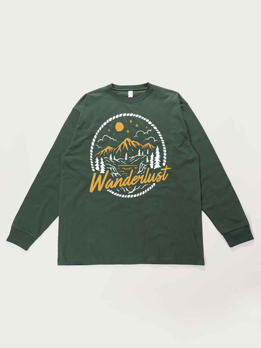 Wanderlust Mountain Night - Unisex Retro Cotton Long Sleeve T-Shirt