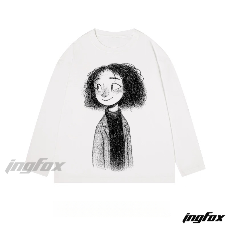 Sketch Girl - Classic Cotton Long Sleeve Tee