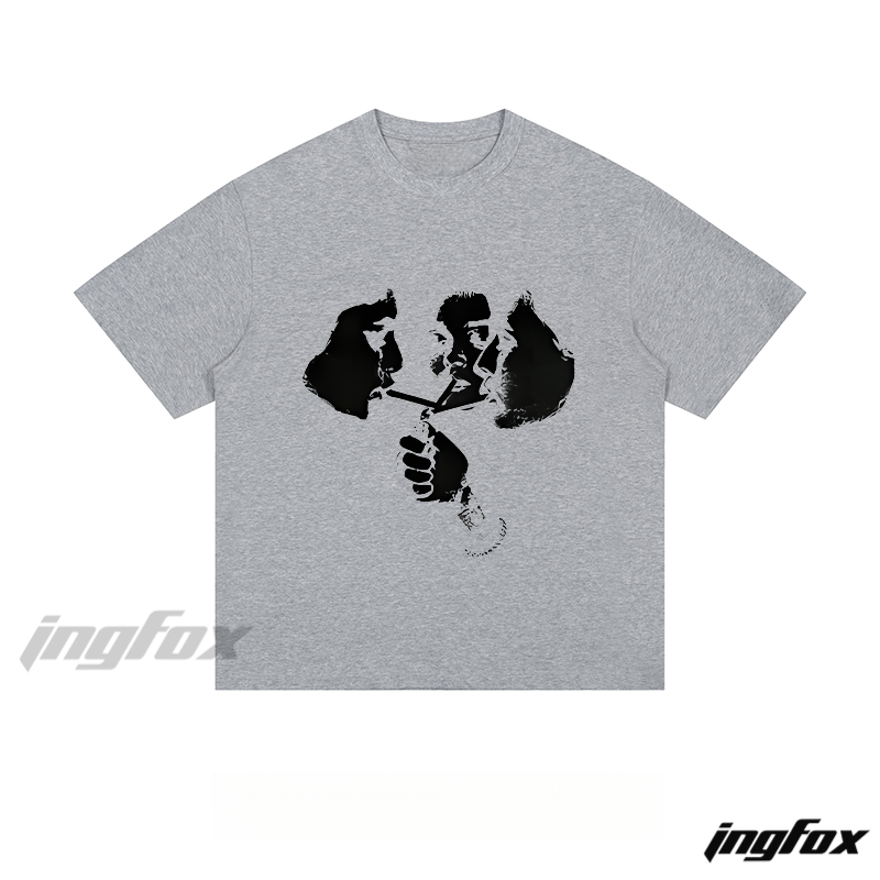 Abstract Portrait & Hand Graphic - Loose Fit Short Sleeve T - Shirt