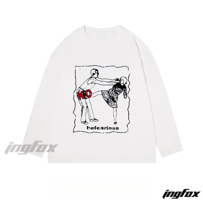"befearless" Fight Scene Graphic - Classic Cotton Long Sleeve Tee