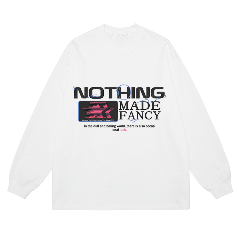 "Nothing Made Fancy" Slogan - Classic Unisex Fit Cotton Long Sleeve Tee