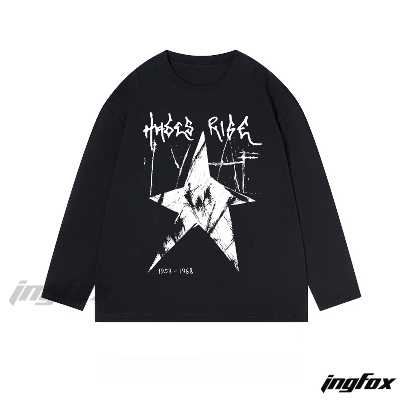 "THEIR RISE" Star and Date Graphic - Classic Cotton Long Sleeve Tee