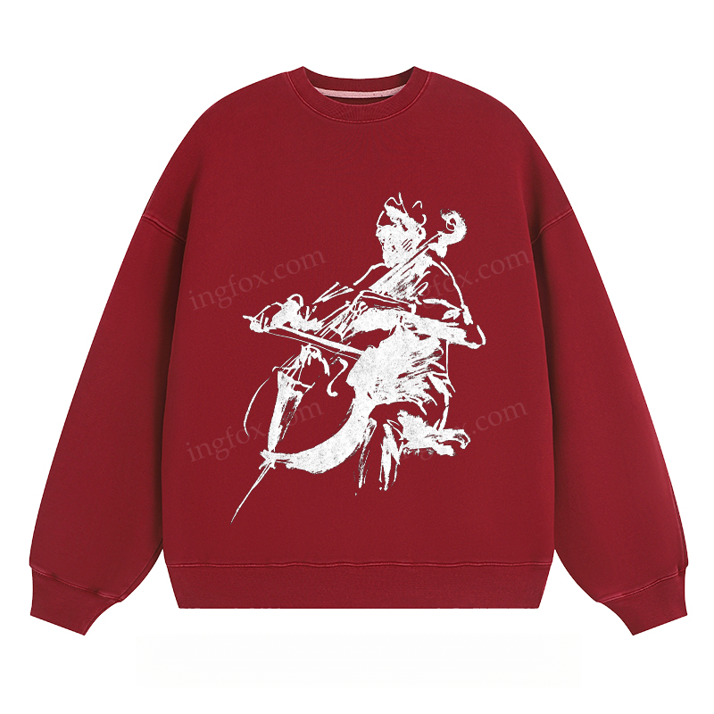 Cello Player Sketch - Classic Unisex Fit Crewneck Sweatshirt