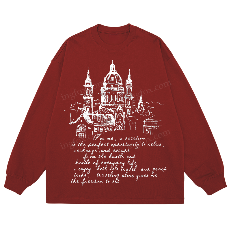 European Architecture & Travel Quote - Classic Unisex Fit Cotton Long Sleeve Tee
