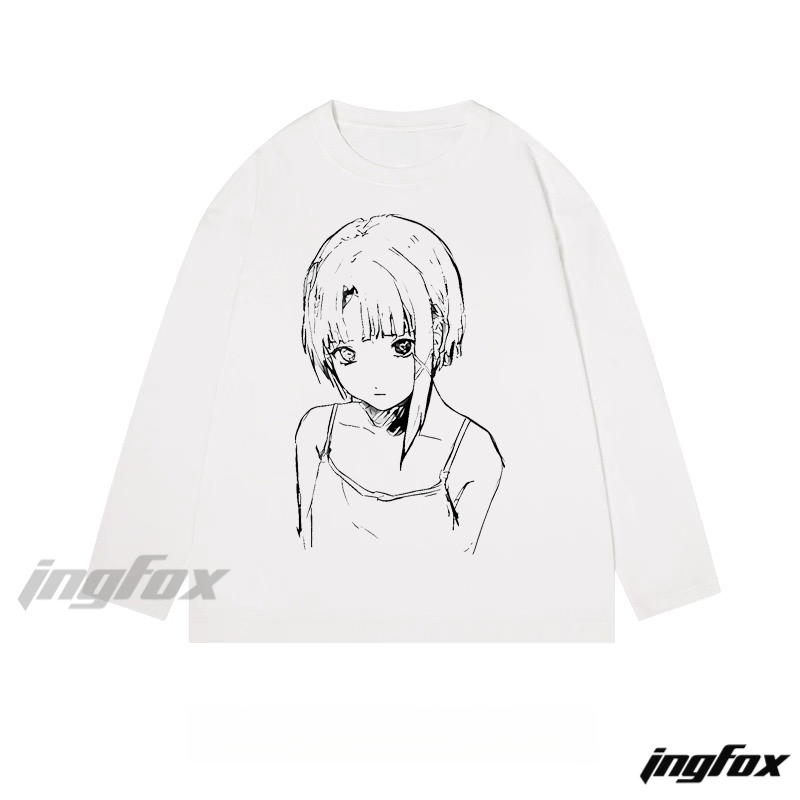 Anime Girl Sketch - Classic Cotton Long Sleeve Tee