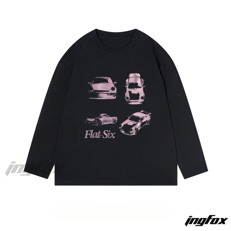 "Flat - Six" Car Graphic - Classic Cotton Long Sleeve Tee