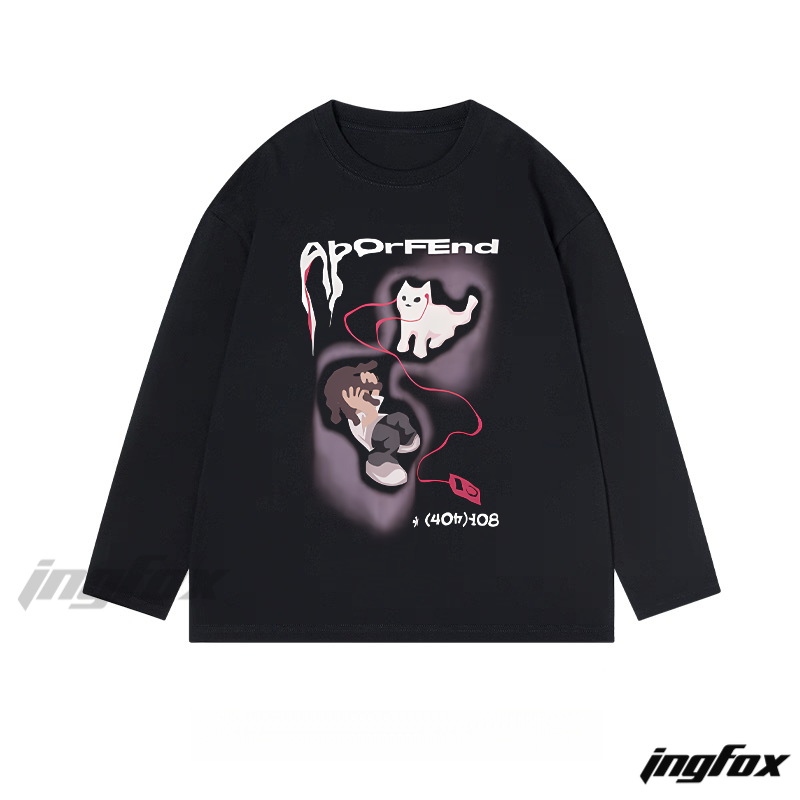 "AbOrFEnD" Cartoon - Themed Classic Cotton Long Sleeve Tee