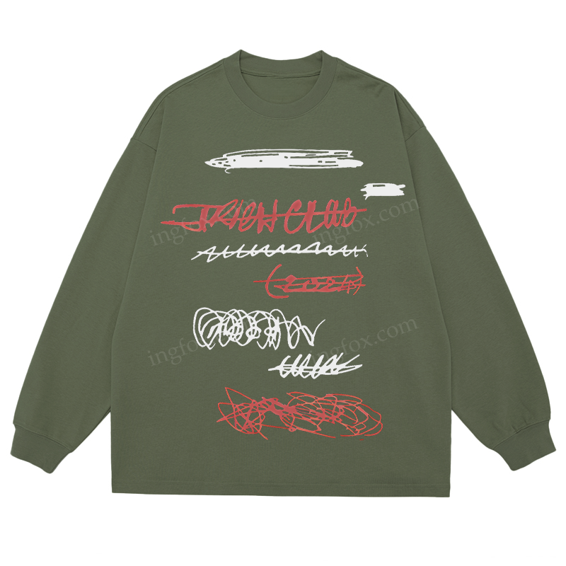 Graffiti - Style Scribble - Classic Unisex Fit Cotton Long Sleeve Tee