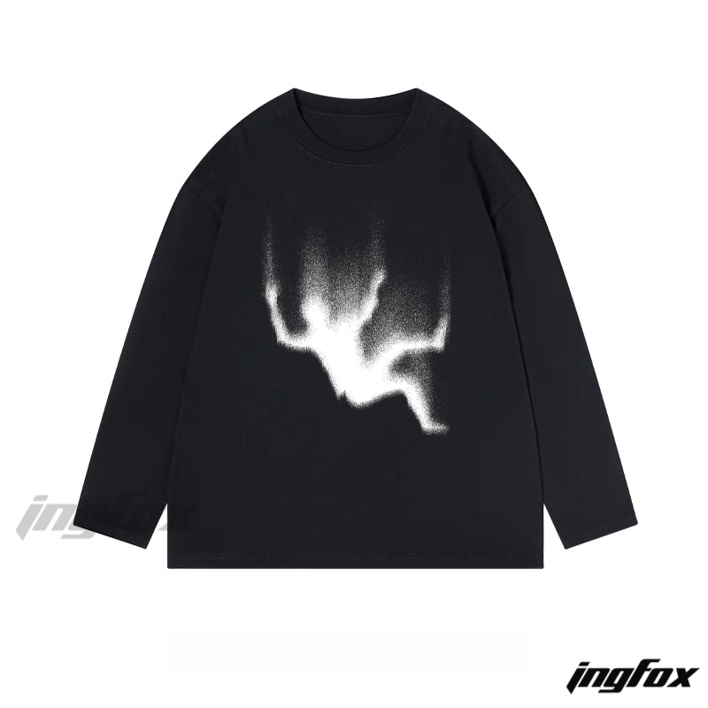 Abstract Spray - Style Graphic - Classic Cotton Long Sleeve Tee