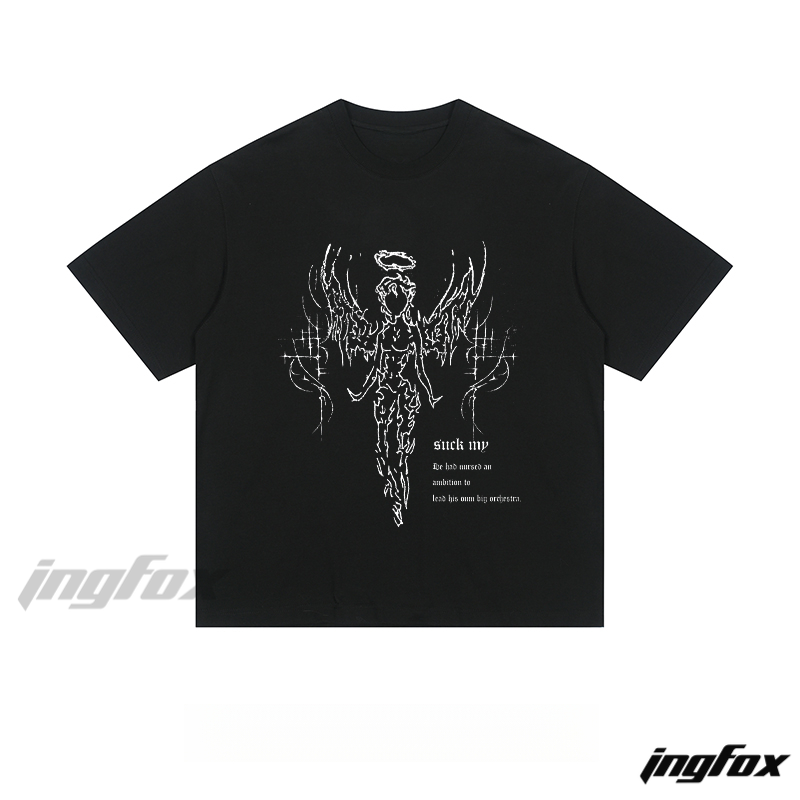 Angelic Rebellion Graphic - Loose Fit Short Sleeve T-Shirt