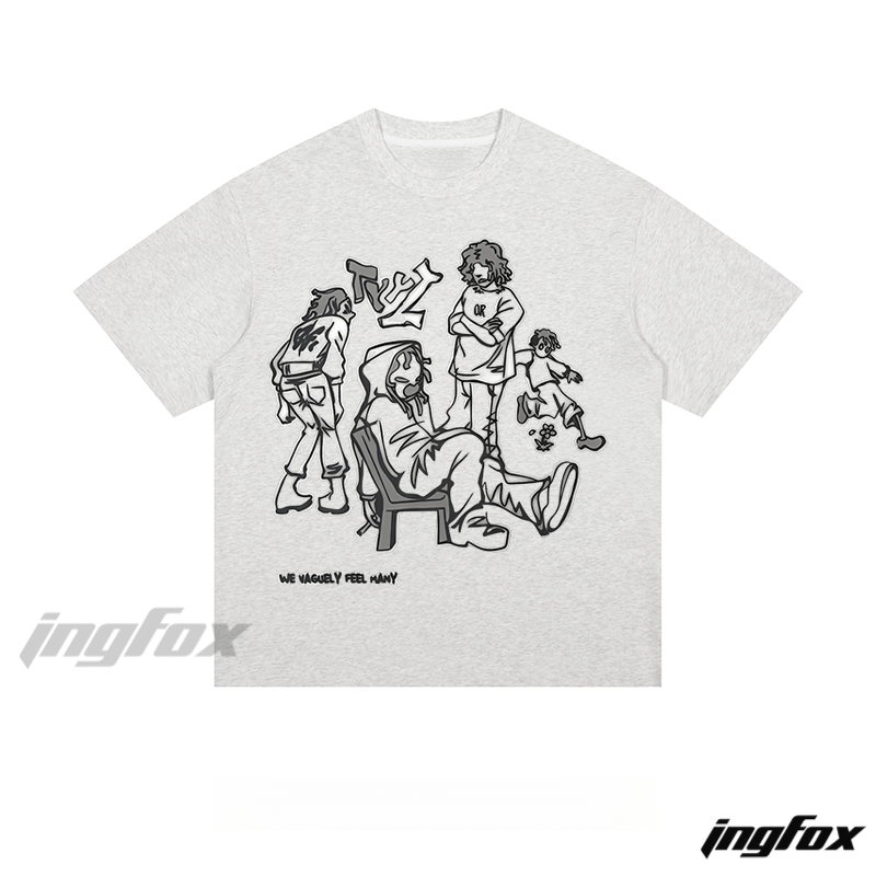 Street - style Character - Loose Fit Short Sleeve T - Shirt
