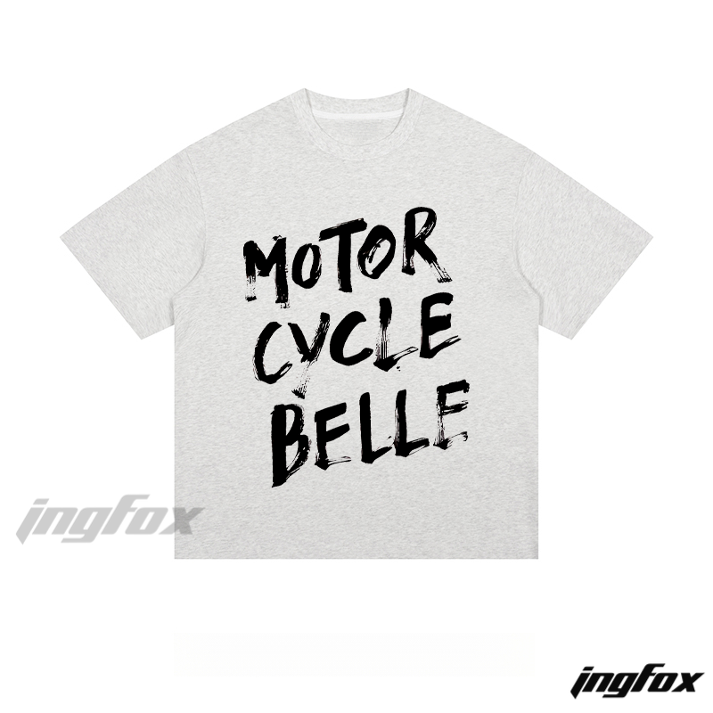 "Motorcycle Belle" Brush Text - Loose Fit Short Sleeve T-Shirt
