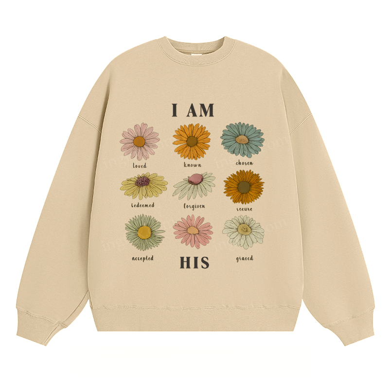 "I AM HIS" Floral - Classic Unisex Fit Crewneck Sweatshirt