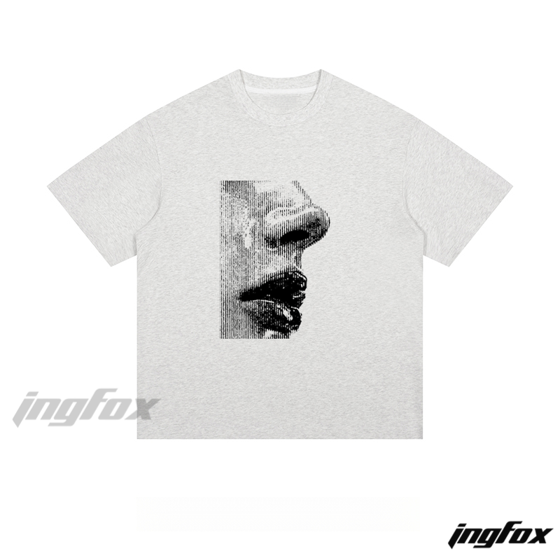 Pixelated Lips & Nose - Loose Fit Short Sleeve T-Shirt